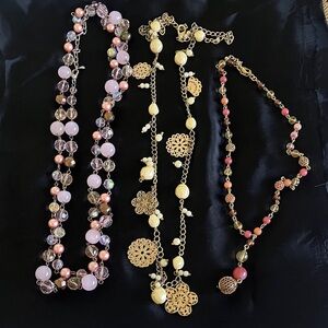 3- costume jewelry necklaces